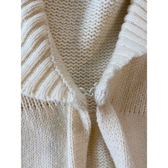 Sundance Knit Sweater Long Cardigan Ivory Shawl Collar M/L Cotton Nylon - Picture 10 of 16